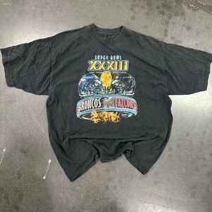 Super Bowl XXXIII 1999 Broncos Vs Falcons black graphic t-shirt Sz XXL